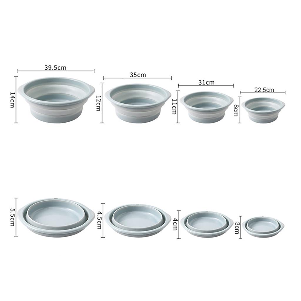 Foldable Washbasin Thick Non-Slip Plastic Folding Basin for Baby Children Camping Travel