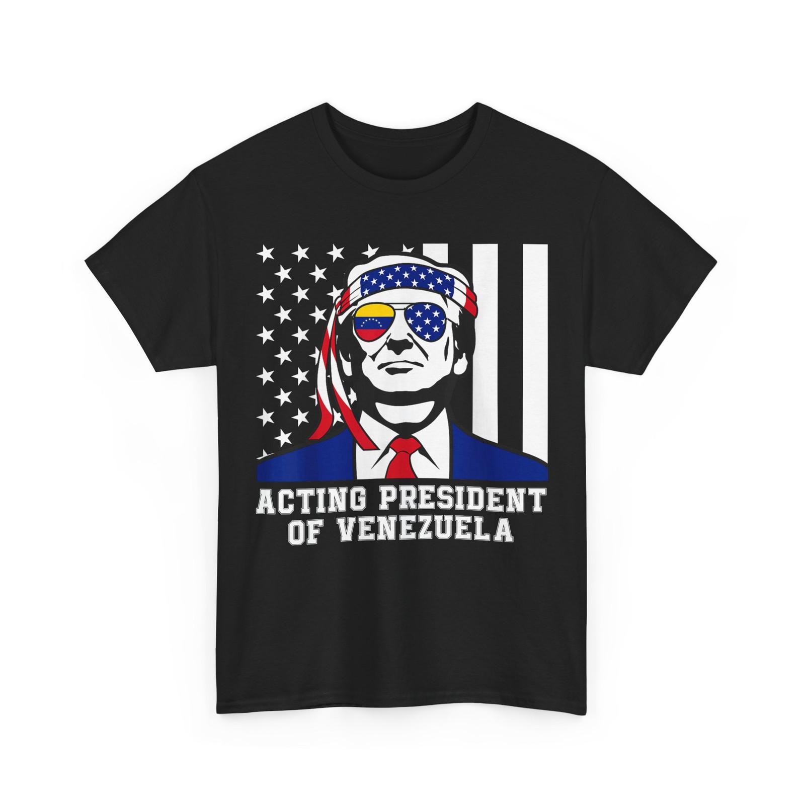 Trump Acting President of Venezuela Shirt, USA Venezuela Flags Sunglasses Shirt XL