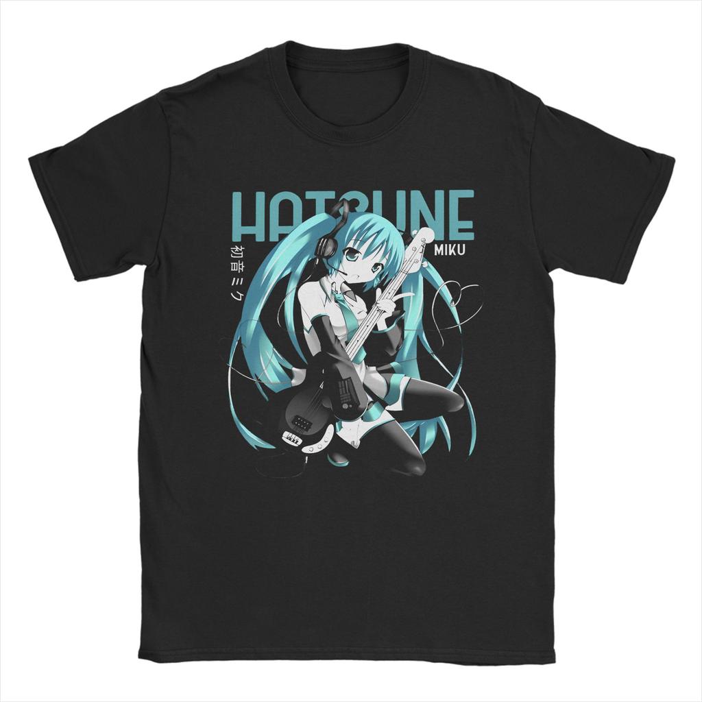 Men Women Hatsunes Mikus   Anime T Shirts  100% Cotton Tops Casual Short Sleeve Round Collar Tees Original T-Shirts