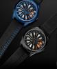 Sanda Men's Creative Wheel Quartz Watch - Trendy Rotating Waterproof Wristwatch