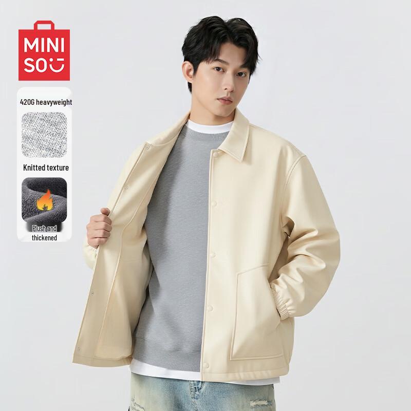 MINISO Men s Winter Fleece-Lined Lapel Jacket XL