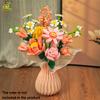 Non-Toxic Moc Flower Model Building Block Set Diy Eternal Bouquet Bricks Kit Toy For Children Home Desk Decoration Xmas Gift