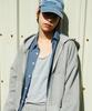 M.C Unisex, Logo Pigment-Dyed Hood Zip-Up / Gray