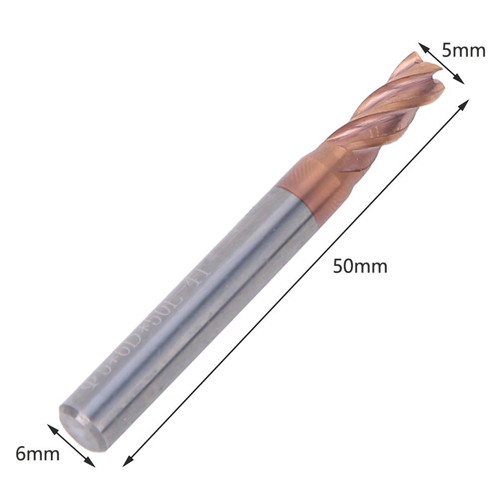 5mm 4 Flutes Nano Coating Spiral End Mill Tungsten Steel CNC Milling Cutter Bit (5pcs)