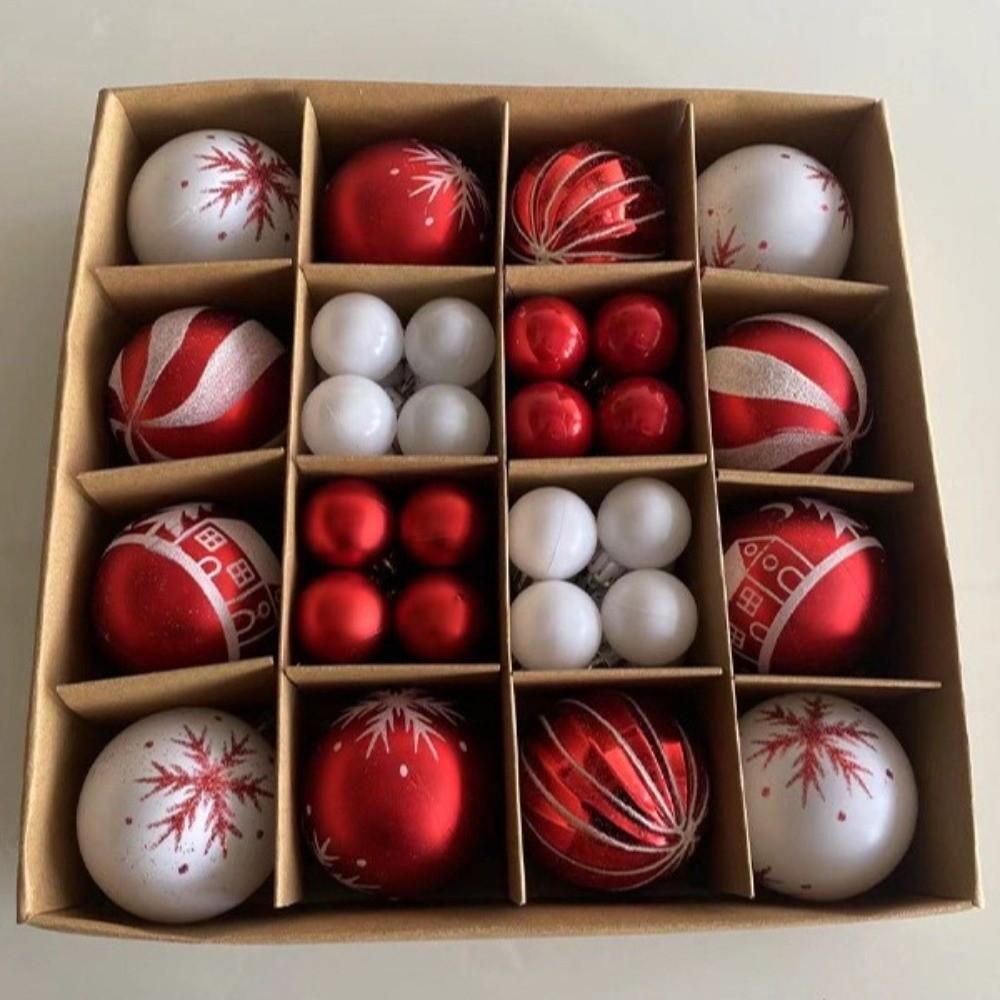 44Pcs/Set 6/3CM Christmas Ball Shiny Xmas Baubles Durable Xmas Ornament Ball  Home