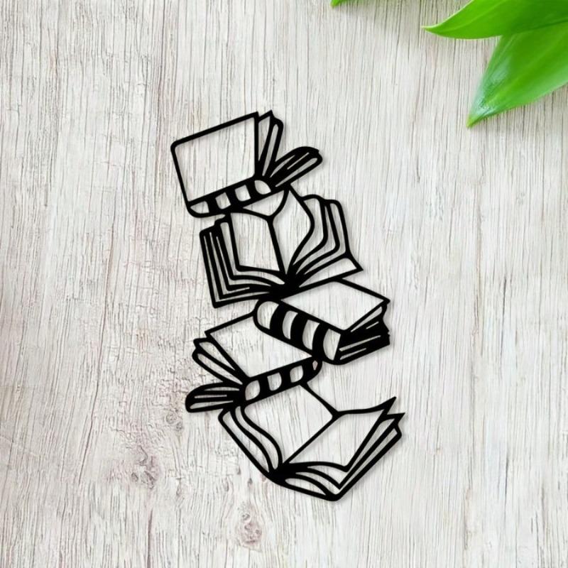 Vintage Book Metal Wall Art Durable Iron Sculpture Library Study Decor Book Lover Gift