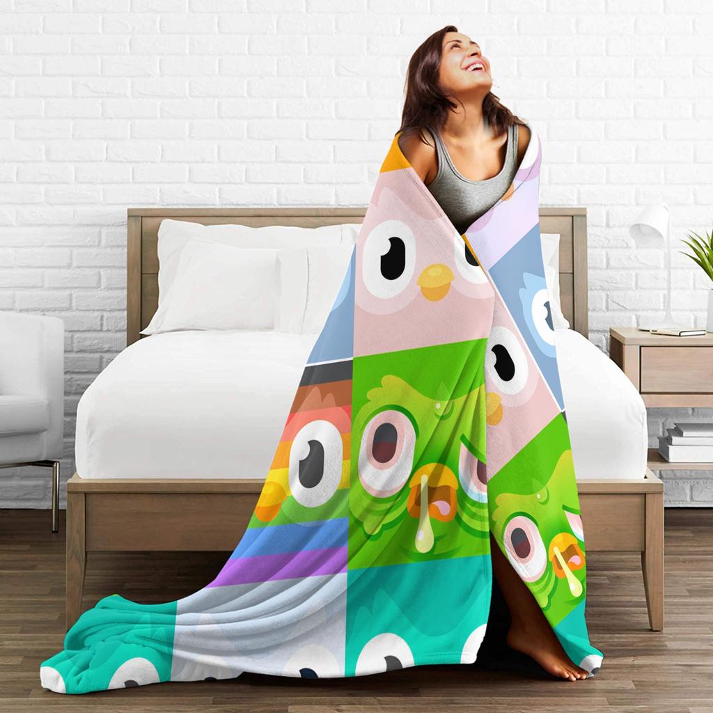 Duolingo Eule Duo Tasse Lustige Keramik Decke Super Weiche Kuscheldecke Winter Picknick Schlafzimmer Grafik Tagesdecke