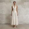 French Temperament Gentle Style Suit Women's Neck Sleeveless Top + Pleated Skirt Two-piece Set
