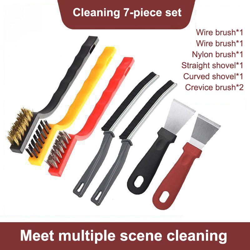 Deep Clean Kitchen Brush Set  Cleaning for Gas Stove Brass Bristles Scrubber Appliance Maintenance