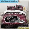 3pcs Custom Name Atlanta-Falcons Rise Up Bedding Set Includes 1 Duvet Cover & 2 Pillowcases for All Seasons Dormitory Home Decor Christmas gifts