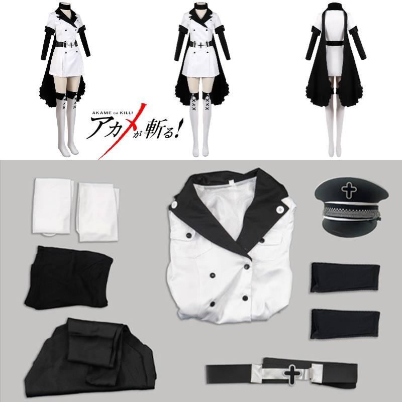 Akame Ga Kiru! Esdese Cosplay Costume Set Black And White Anime Outfit For Women S M L Xl Xxl Sizes
