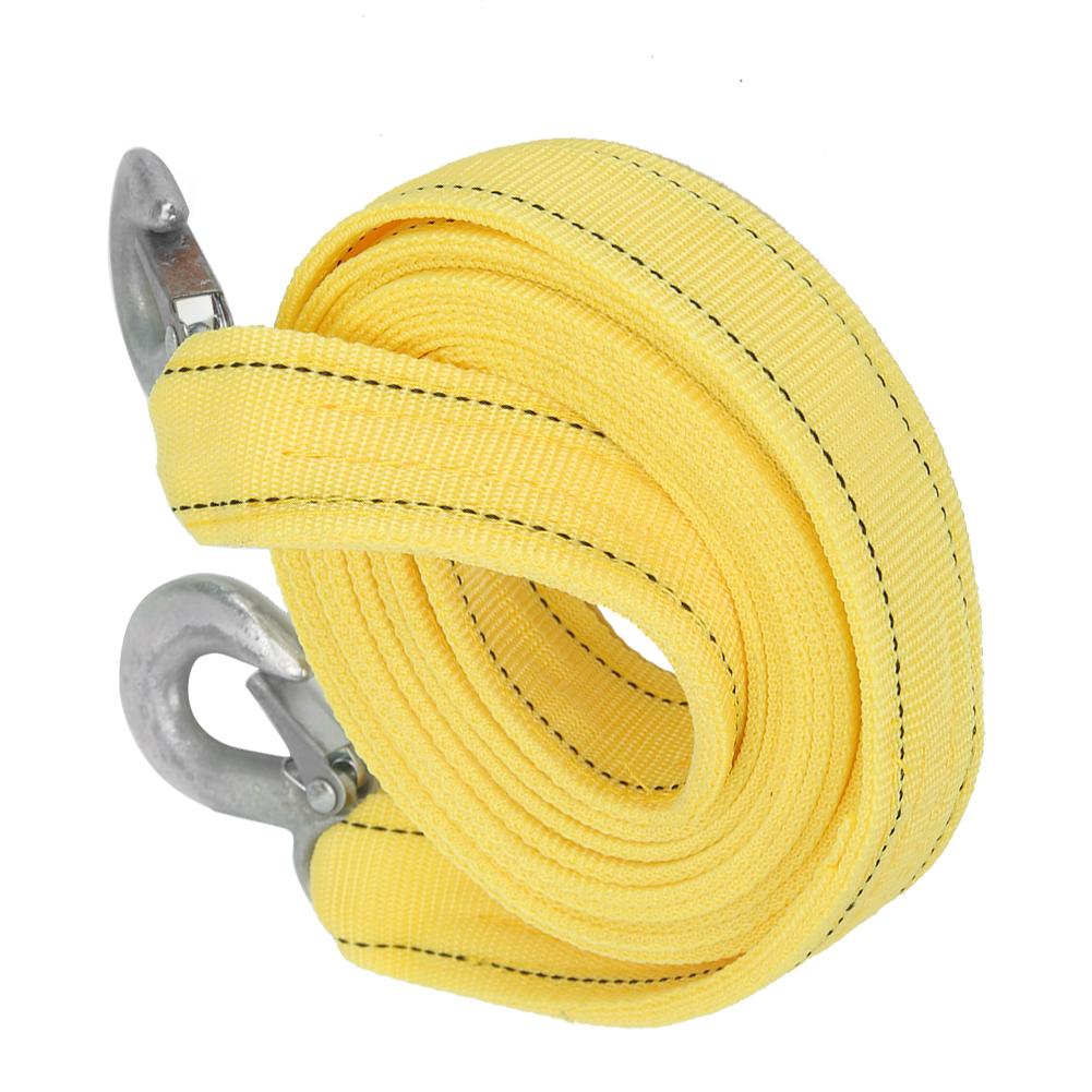 2.5m 8.2ft Car Trailer Towing Rope Strap Tow Cable Hooks Emergency Heavy Duty