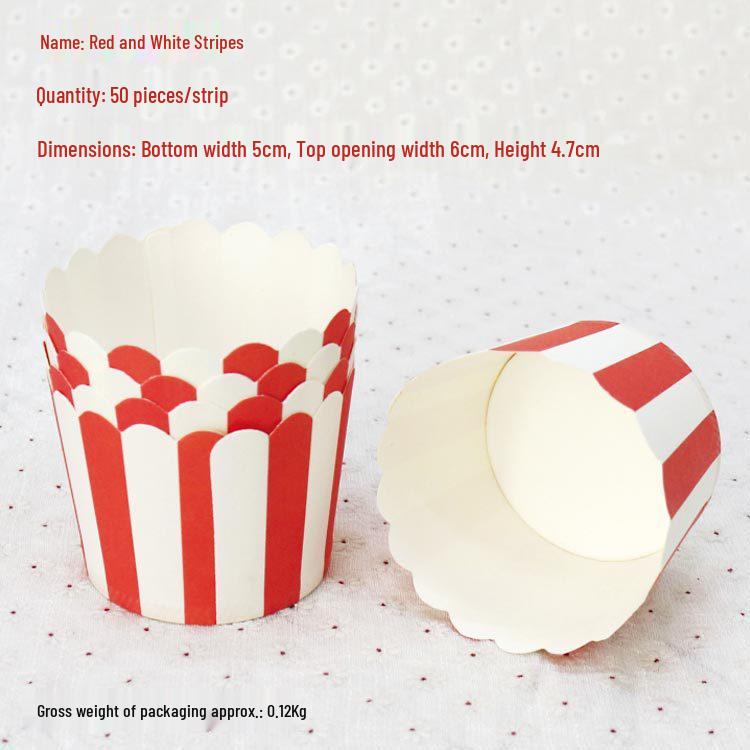 Small Round High-Temperature Resistant Disposable Baking Muffin Cups - 50 Pieces.