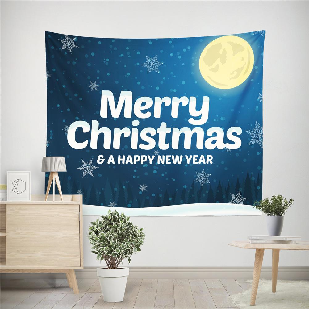 Amazon Source Printed Christmas Tapestry Christmas Tree Snowman Living Room Hanging Painting