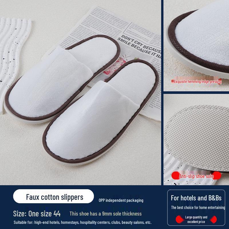 Washable Anti-Slip Winter Fleece Slippers for Guests