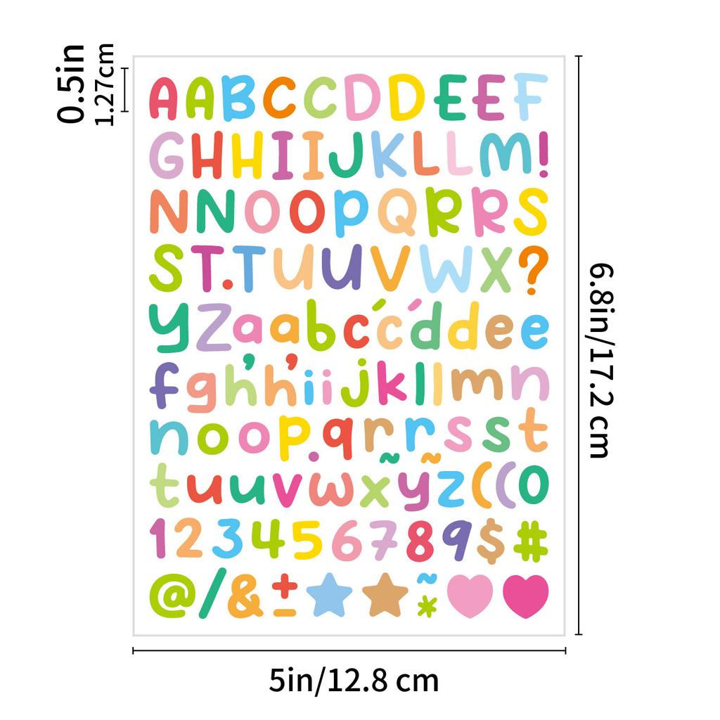 0.5inch Alphabet Stickers Small Size Greeting Cards Decorative Letter Stickers for Clipping Books