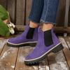 Booties Women's 2025 Autumn and Winter New Round Toe Platform British Wind Versatile Chimney Boots