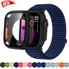 Strap+Case For Apple Watch S11 10 9 8 7 6 5 4 Nylon Sport Band Glass+Full Cover Bumper For Iwatch 46 45 44 40 41mm Bracelet