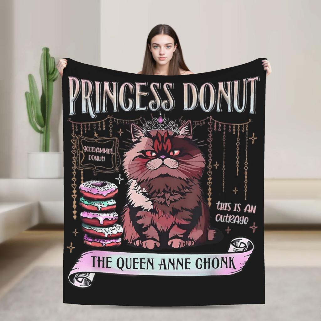 I Am Yelling Carl Funny Donut Cat Blanket Velvet Dungeon Crawler Carls Breathable Warm Throw Blanket for Home Outdoor Quilt