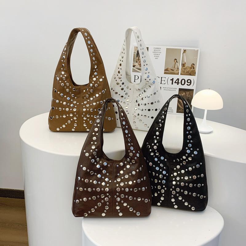 Bag 2025 New European and American Fashion Rivet Punk Style Handbag Women's Casual Shoulder Underarm Bag Tide