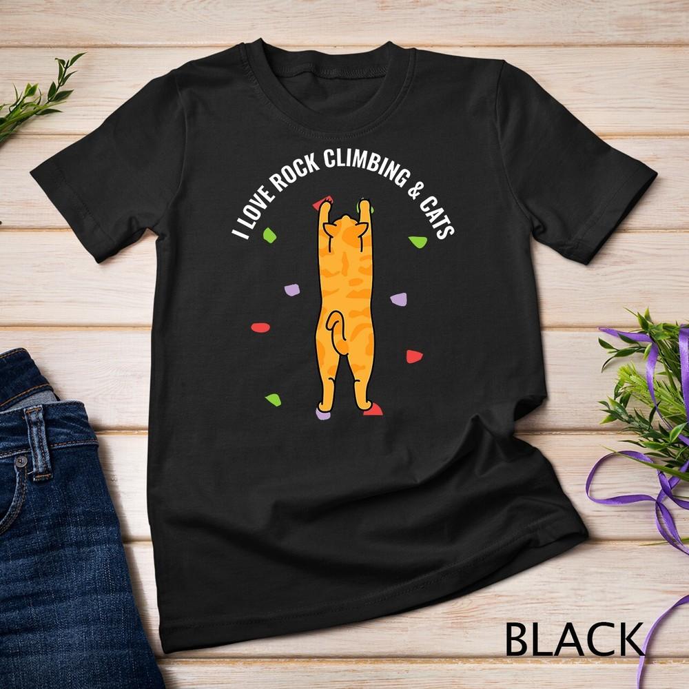 

I Love Rock Climbing and Cats Orange Kitty Cat Climber Gift T-Shirt Unisex T-shirt XL