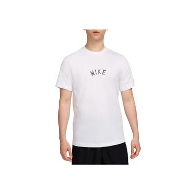 Logo Print Round Neck Comfortable Breathable Short Sleeve T-Shirt Men Tops White HF5247-100