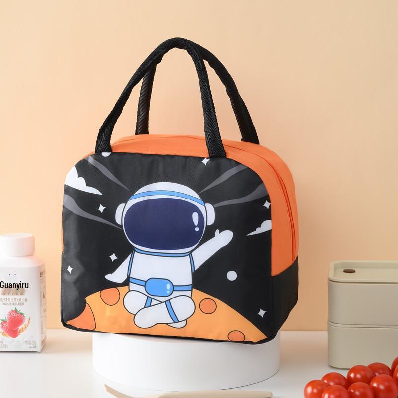 Stylish Cartoon Insulated Lunch Tote - Large Aluminum Foil Liner for Work, Picnics, Kids.