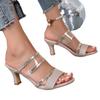 Mules Transparentes de Tacón Grueso de Ancho Ancho para Mujer - Chanclas de Moda con Punta Abierta para Verano, Sandalias de Tacón Alto Estilo Coreano