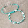 Blue Agate Natural Cut Natural Stone Macrame Bracelet