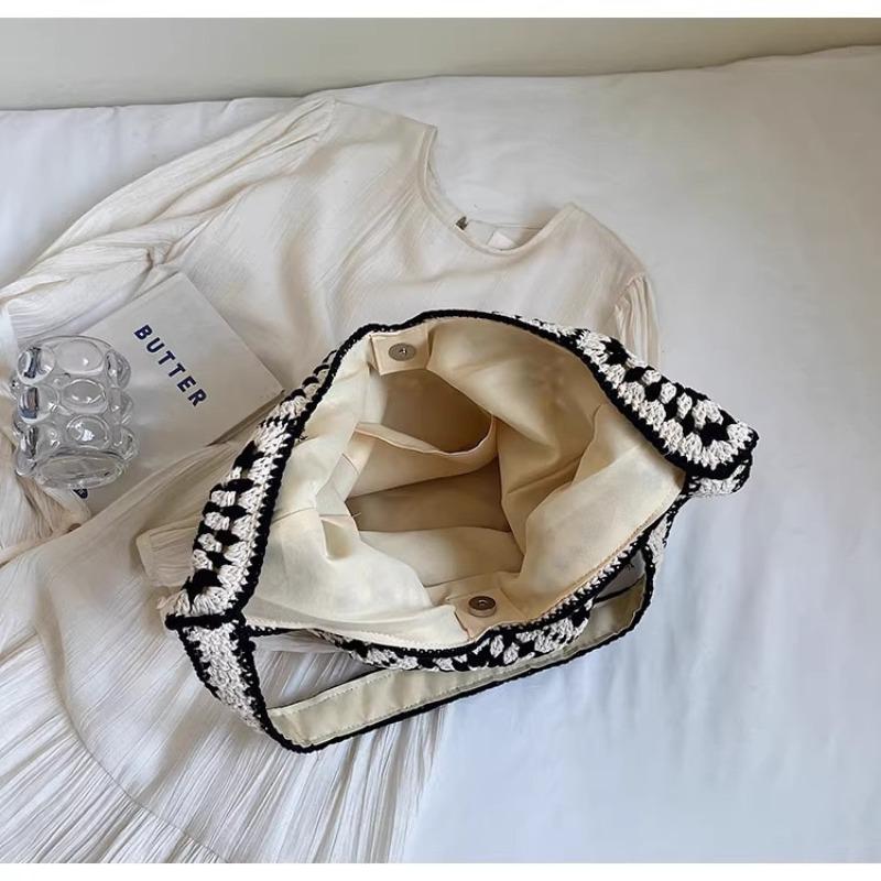 New Summer Versatile Hand-woven Bag Large-capacity Tote Bag Vacation Beach Bag Single Shoulder Straw Bag Women