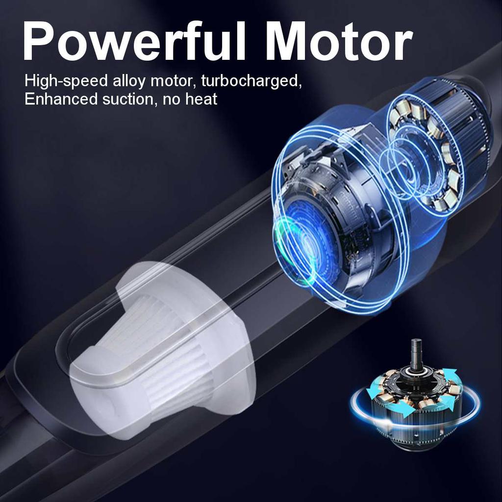 120W  Car Vacuum Cleaner Portable 8000PA Corded Handheld Low Noise Wet & Dry