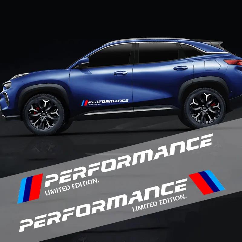 2pcs M Performance Limited Edition Sticker Car Door Waist Line Decoration Badge Styling For BMW E46 E39 E38 E90 E60 Z4 X3 X5 X6