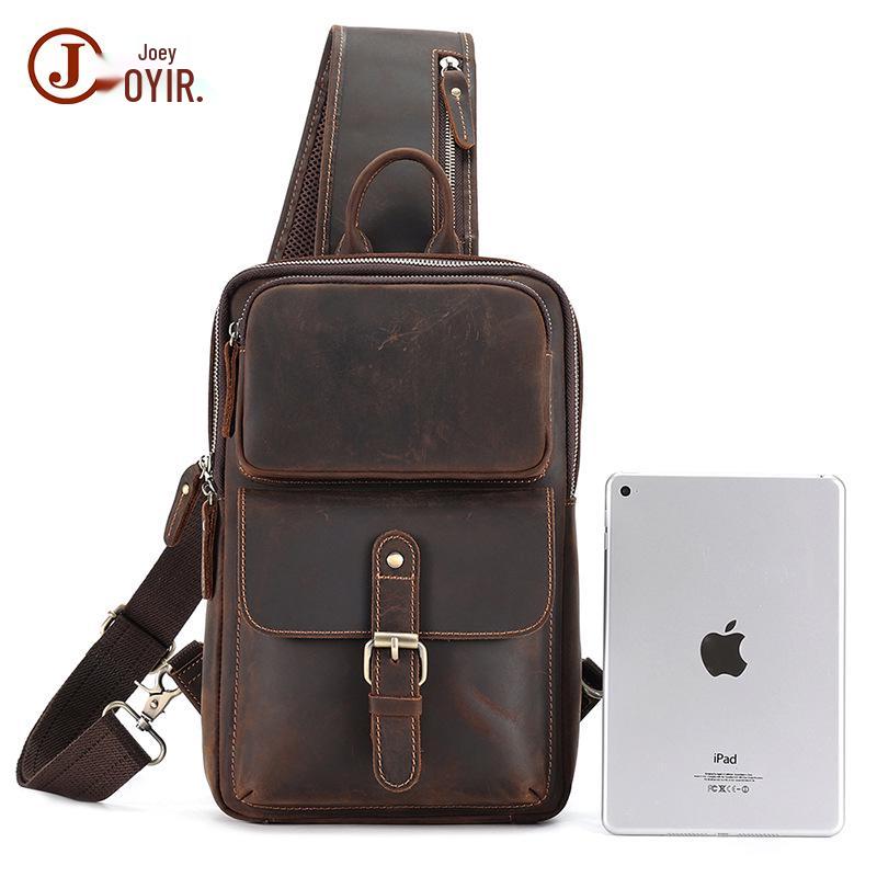 Men's Retro Genuine Leather Crossbody Chest Bag
