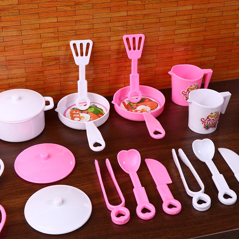 Mini Tableware Kitchenware Set Dollhouse Simulation Pot Tray Cup Set Doll Home Kitchen Decoration Pretend Play Toys Kid Gifts