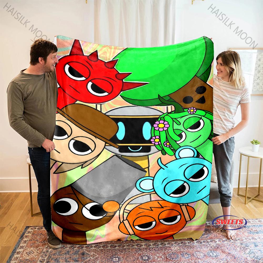 New Products Shipped Quickly! Music Theme S-Sprunki Printed Blanket Office Beach Camping Shawl Blanket Gift for Family & Friends