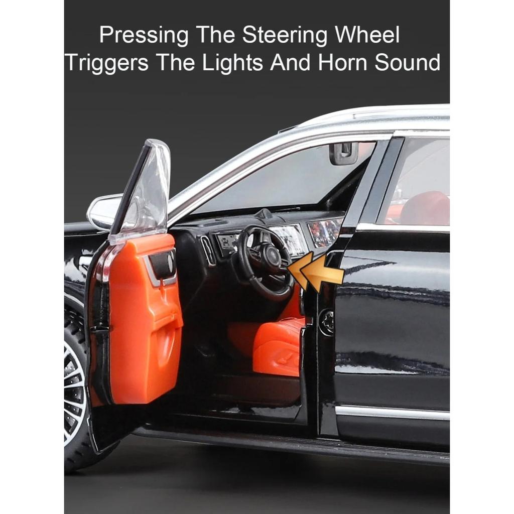 1/24 Die Cast Alloy Car Model, AITO M9, Detachable Wheels, Rubber Tires, Light Music Car, SUV, Children's Birthday Gift