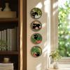 Matte Finish Wood Decoration 4PCS Black Cat Wall Sign, with Warm Grain Texture Art, Scratch-Resistant Natural Art Home Decor, Nordic Retro Style