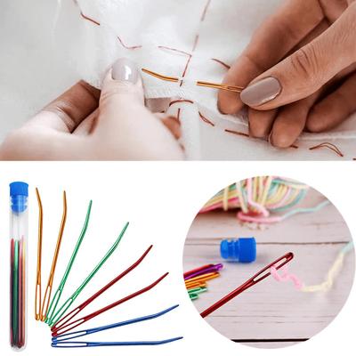 8Pcs Large Eye Blunt Needles Bent Weaving Needles Multicolor Yarn Darning Needles for Wool Sewing Knitting Crocheting