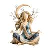 Faceless Seated Meditation Yoga Goddess Figurine Mother Earth Home Sculpture  Desktop Decor