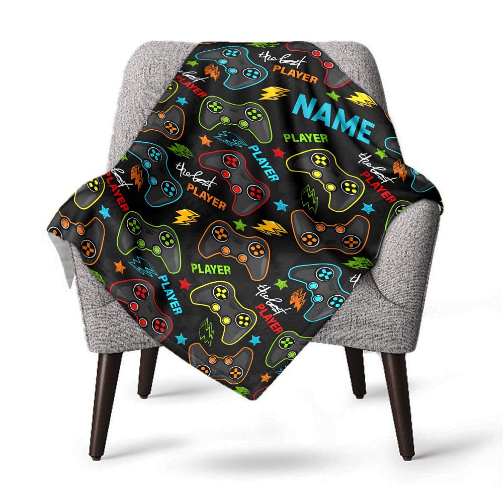 Gamepad Pattern Home Customize Your Name Blankets Comfortable Soft Portable Allseason Multipurpose Blanket For Picnic Sofa Office Bed Living Room