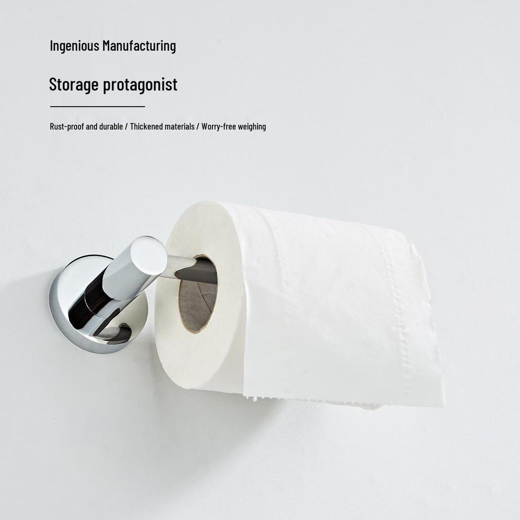 Stainless Steel Tissue Holder with Round Base - Hygienic Towel Ring & Toilet Paper Holder for Bathroom