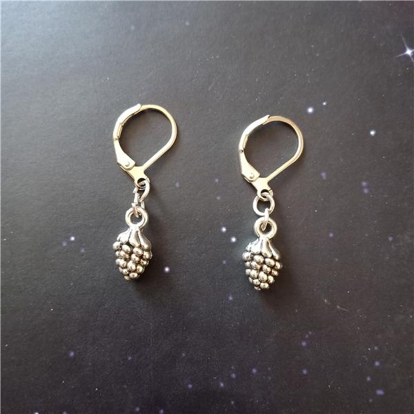 

Сосновая шишка, серьги на спине, зимние украшения, рождественский подарок, зажим для ушей