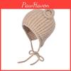 Cute Bear Knitted Hat With Ear Protection And Solid Color Design For Cold Daily