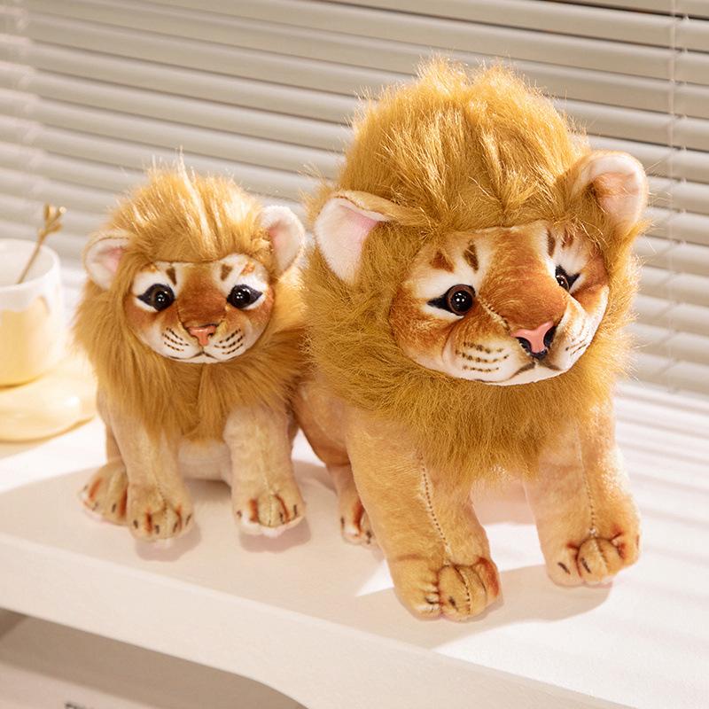 Cute Cute Simulation Little Lion Doll Plush Toy Zoo Lion Doll Children Soothing Doll