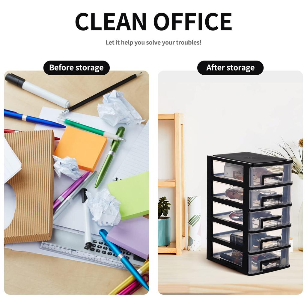 NUOLUX Cutie de Depozitare Sertar Obiecte Mici Cutie de Depozitare de Masă 5 Nivele Lățime 15 x Adâncime x Înălțime 31cm Cutie din Plastic Cutie de Depozitare Obiecte Mici Cutie de Masă