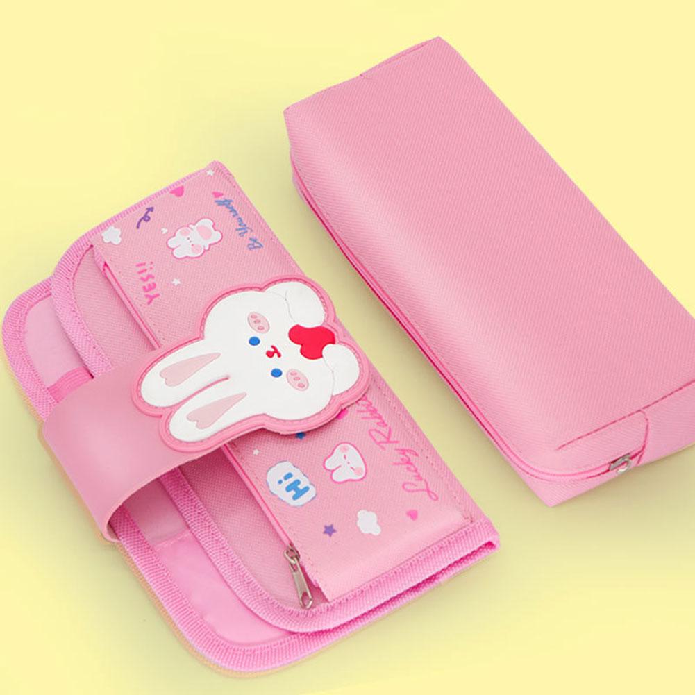 Cartoon Kawaii Pattern Pencil Bag Student Pencil Case High Capacity School Stationery Storage Pouch Detachable Pen Organiser