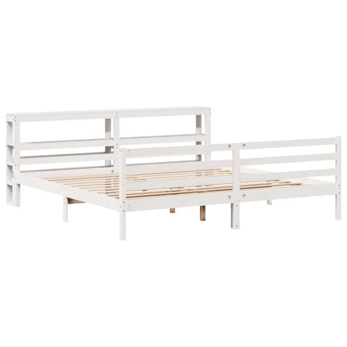VidaXL Bed Frames Without Mattress White 200x200 Cm Solid Pine Wood 3305835