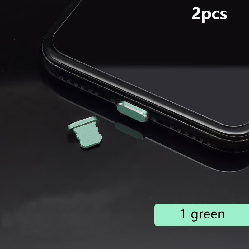 2Pcs Aluminum Alloy Anti Dust Plug For 14 13 12 Pro Max 11 Mini Xr 8 Plus Series Lightning Port Cove