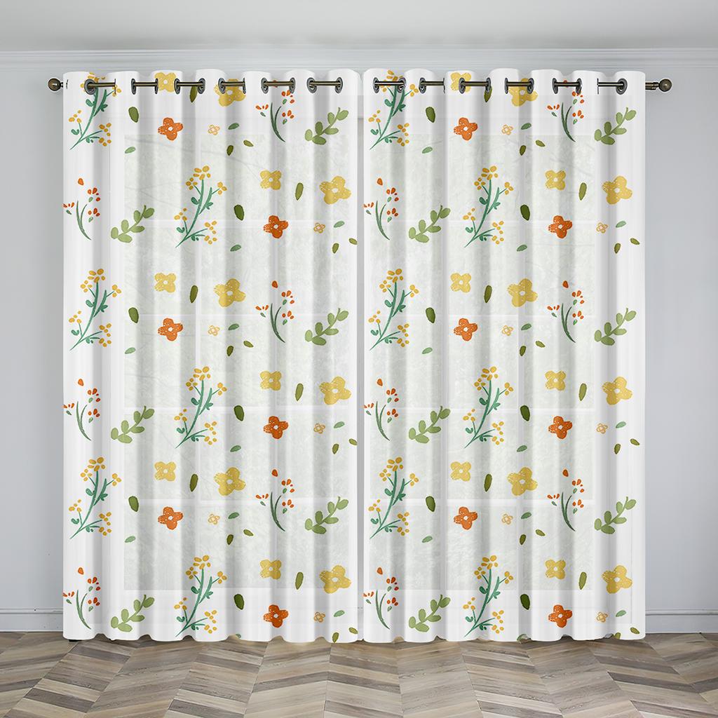 Girls Like The Flower Pattern Sunshade Curtains Living Room Bedroom Home Decoration Thin Curtains 2 Panels