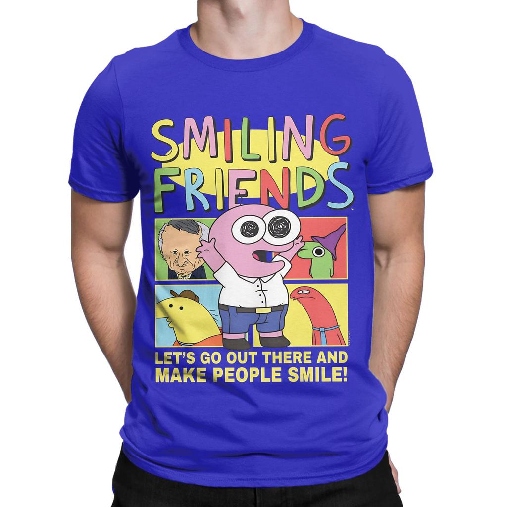 Smiling Friend Make People Pim Funny Cartoon Novelty Graphic 100 Cotton TShirt Smiling Friends Season 2 Tees Tops For Unisex